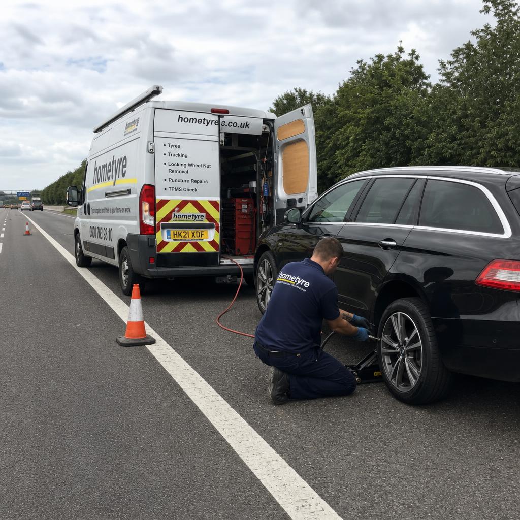 Tyres Bradford mobile van at roadside emergency
